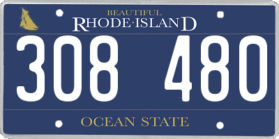 RI license plate 308480