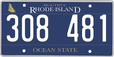RI license plate 308481