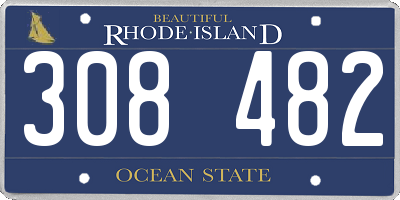 RI license plate 308482