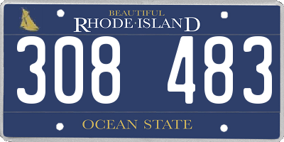 RI license plate 308483