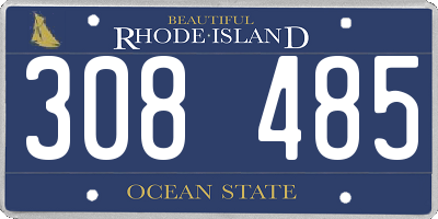 RI license plate 308485