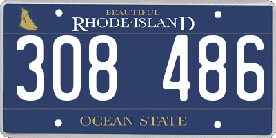 RI license plate 308486