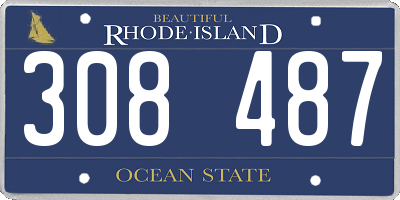RI license plate 308487