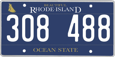 RI license plate 308488