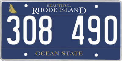 RI license plate 308490