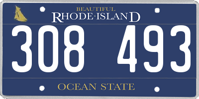 RI license plate 308493