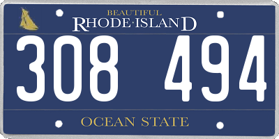 RI license plate 308494