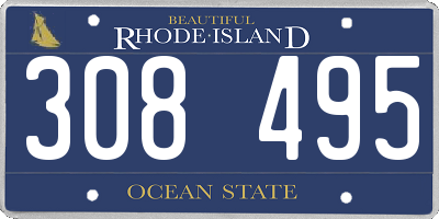 RI license plate 308495