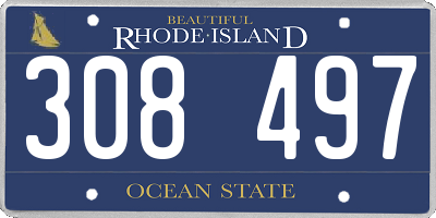 RI license plate 308497