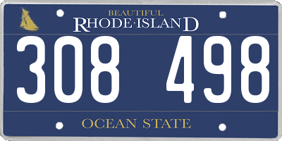 RI license plate 308498