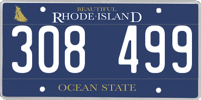 RI license plate 308499