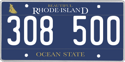 RI license plate 308500