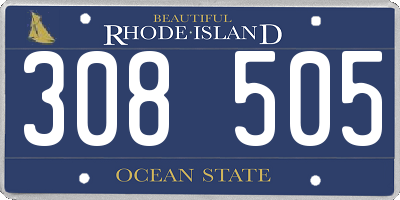 RI license plate 308505