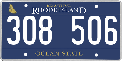 RI license plate 308506