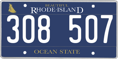 RI license plate 308507