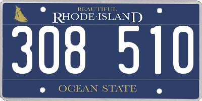 RI license plate 308510