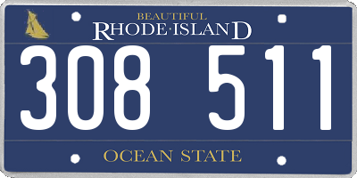 RI license plate 308511