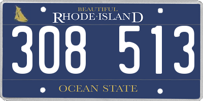 RI license plate 308513