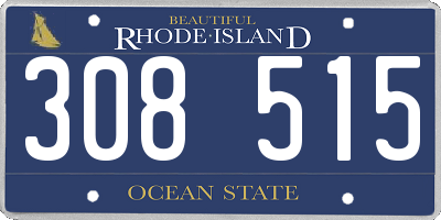 RI license plate 308515