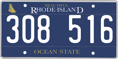 RI license plate 308516