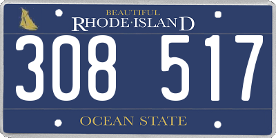 RI license plate 308517