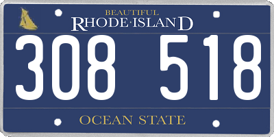 RI license plate 308518