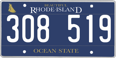 RI license plate 308519