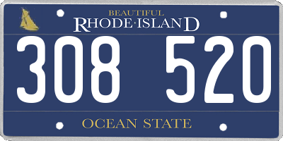 RI license plate 308520