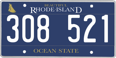 RI license plate 308521