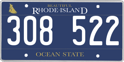 RI license plate 308522
