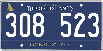 RI license plate 308523