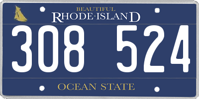 RI license plate 308524
