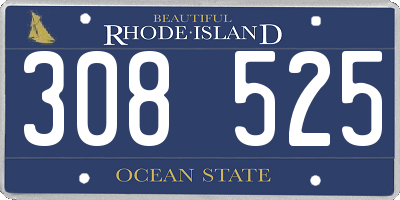 RI license plate 308525