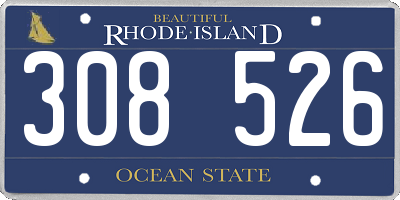 RI license plate 308526