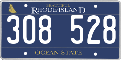 RI license plate 308528