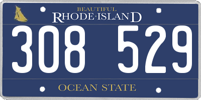 RI license plate 308529