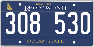 RI license plate 308530