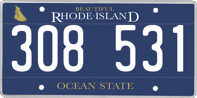 RI license plate 308531
