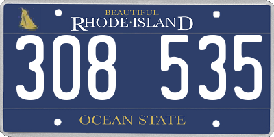 RI license plate 308535