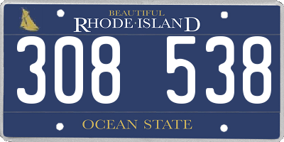 RI license plate 308538