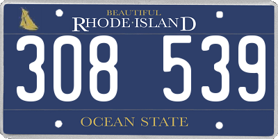 RI license plate 308539