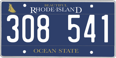 RI license plate 308541