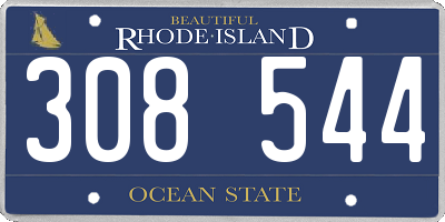 RI license plate 308544