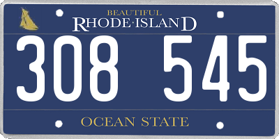 RI license plate 308545