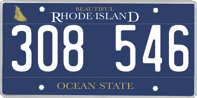 RI license plate 308546