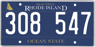 RI license plate 308547