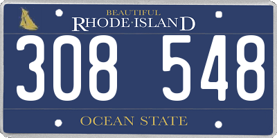 RI license plate 308548