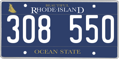 RI license plate 308550