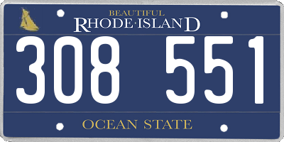 RI license plate 308551