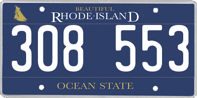 RI license plate 308553